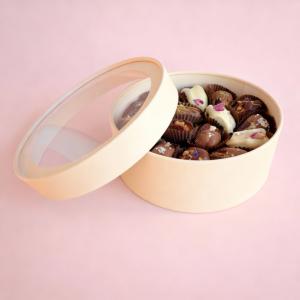 Круглый шоколадный бокс в 2 яруса