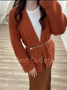 Кардиган с косами